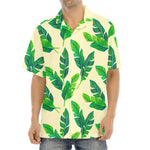 Tropical Banana Palm Leaf Pattern Print Aloha Shirt