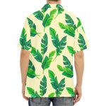 Tropical Banana Palm Leaf Pattern Print Aloha Shirt
