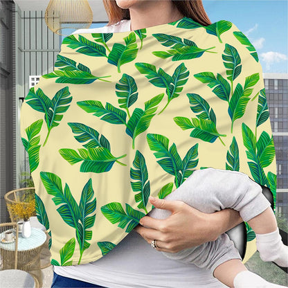 Tropical Banana Palm Leaf Pattern Print Baby Seat Cover