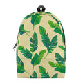 Tropical Banana Palm Leaf Pattern Print School Backpack