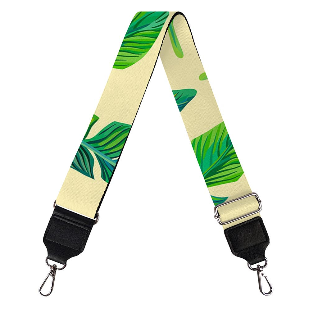 Tropical Banana Palm Leaf Pattern Print Bag Strap