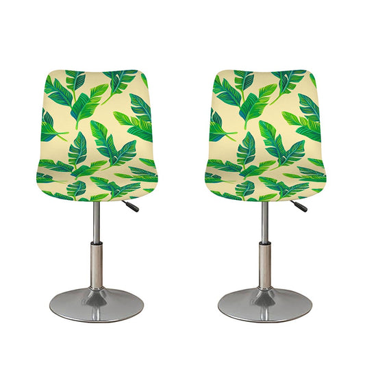 Tropical Banana Palm Leaf Pattern Print Bar Stool Covers