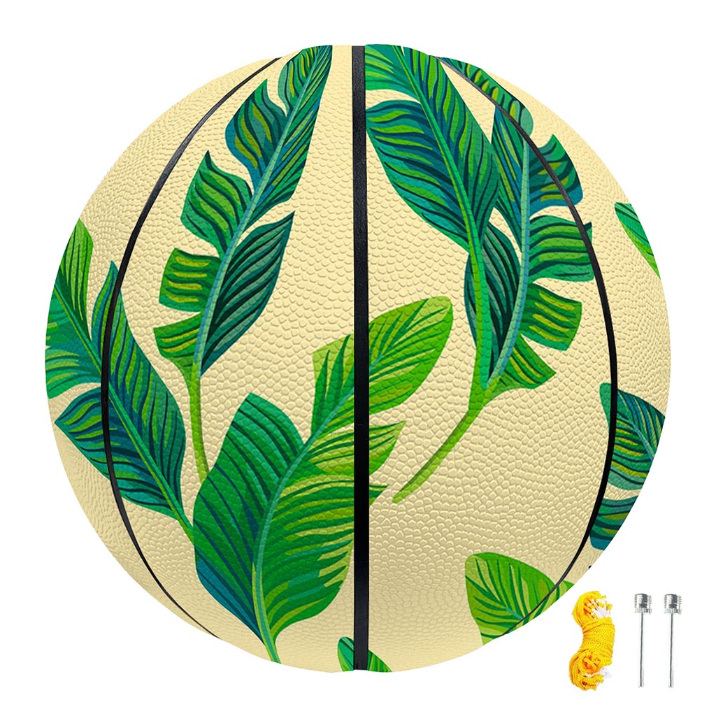 Tropical Banana Palm Leaf Pattern Print Basketball