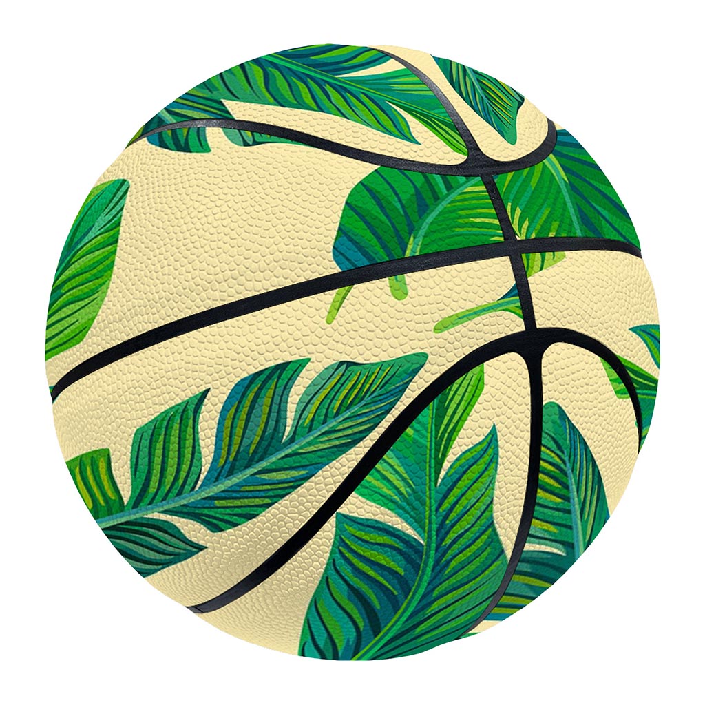 Tropical Banana Palm Leaf Pattern Print Basketball
