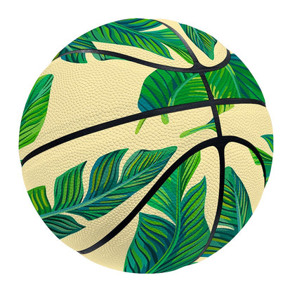 Tropical Banana Palm Leaf Pattern Print Basketball