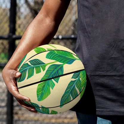 Tropical Banana Palm Leaf Pattern Print Basketball