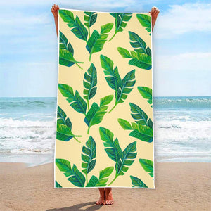 Tropical Banana Palm Leaf Pattern Print Beach Towel