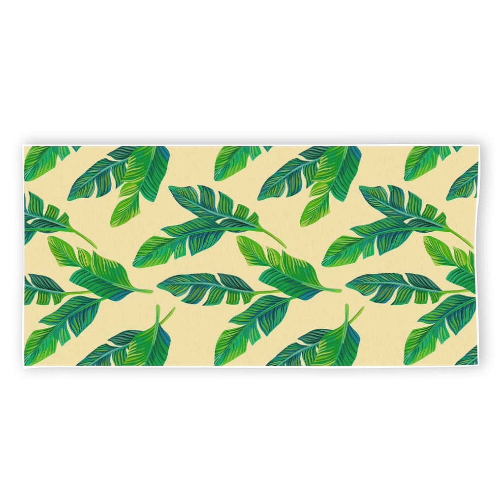 Tropical Banana Palm Leaf Pattern Print Beach Towel