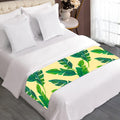 Tropical Banana Palm Leaf Pattern Print Bed Runner
