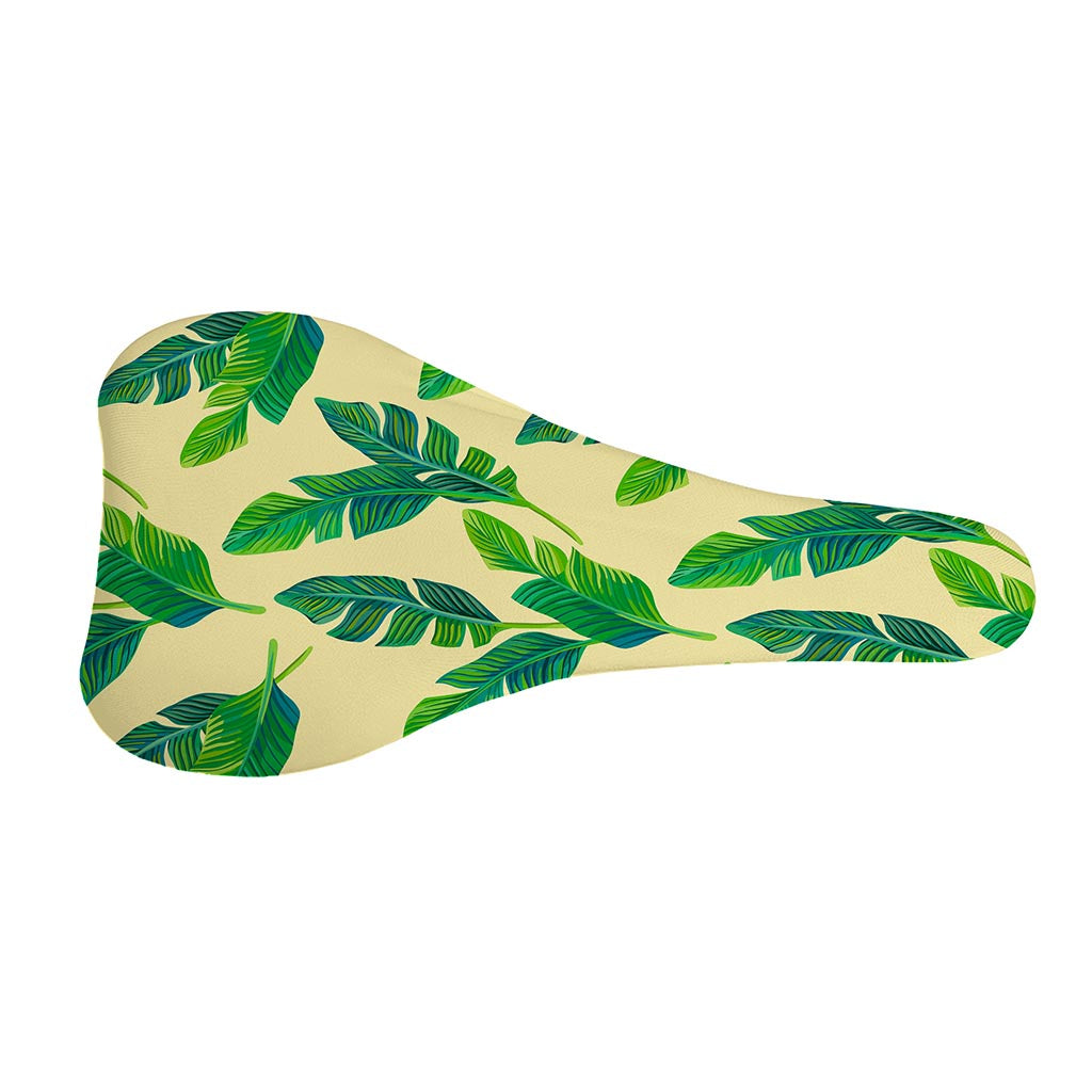 Tropical Banana Palm Leaf Pattern Print Bicycle Seat Cover