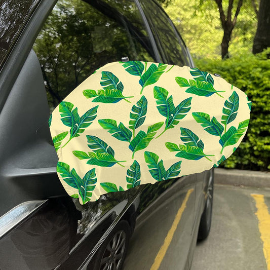 Tropical Banana Palm Leaf Pattern Print Car Side Mirror Covers