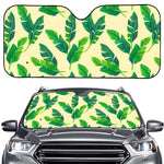 Tropical Banana Palm Leaf Pattern Print Car Windshield Sun Shade