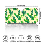 Tropical Banana Palm Leaf Pattern Print Car Windshield Sun Shade