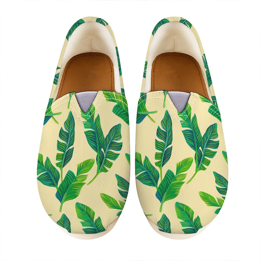 Tropical Banana Palm Leaf Pattern Print Casual Shoes