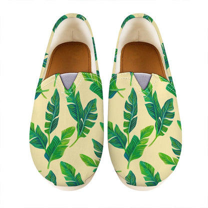 Tropical Banana Palm Leaf Pattern Print Casual Shoes