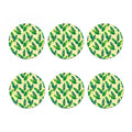 Tropical Banana Palm Leaf Pattern Print Coaster Set