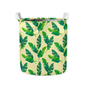 Tropical Banana Palm Leaf Pattern Print Collapsible Laundry Basket
