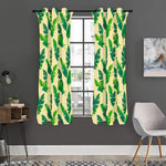 Tropical Banana Palm Leaf Pattern Print Curtain