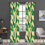 Tropical Banana Palm Leaf Pattern Print Curtain