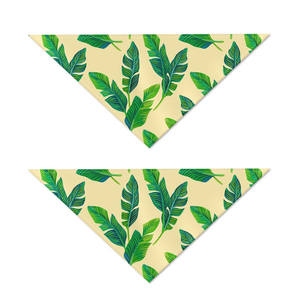 Tropical Banana Palm Leaf Pattern Print Dog Bandana