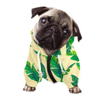 Tropical Banana Palm Leaf Pattern Print Dog Zip Up Hoodie