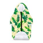 Tropical Banana Palm Leaf Pattern Print Dog Zip Up Hoodie