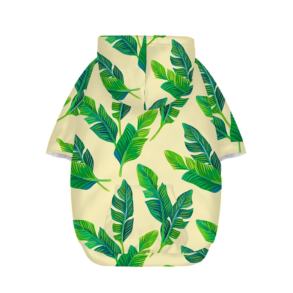 Tropical Banana Palm Leaf Pattern Print Dog Zip Up Hoodie