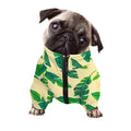 Tropical Banana Palm Leaf Pattern Print Dog Zip Up Jacket