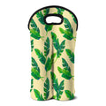 Tropical Banana Palm Leaf Pattern Print Double Neoprene Wine Tote