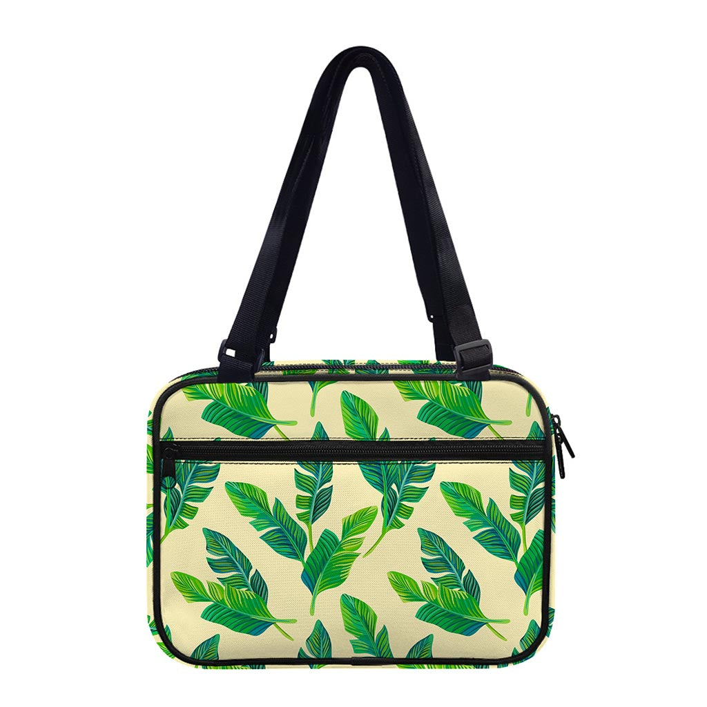 Tropical Banana Palm Leaf Pattern Print Double Strap Bible Bag