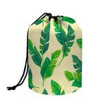 Tropical Banana Palm Leaf Pattern Print Drawstring Makeup Bag