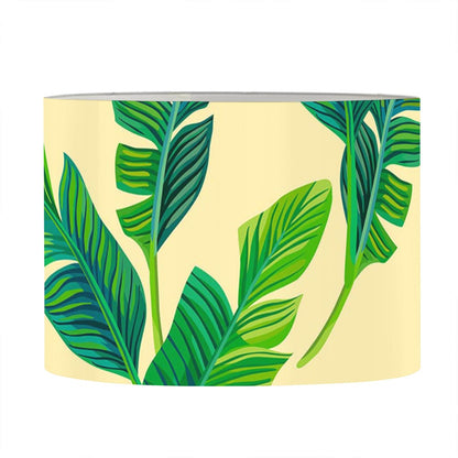 Tropical Banana Palm Leaf Pattern Print Drum Lamp Shade