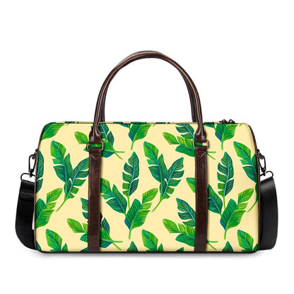 Tropical Banana Palm Leaf Pattern Print Duffle Bag