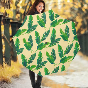 Tropical Banana Palm Leaf Pattern Print Foldable Umbrella