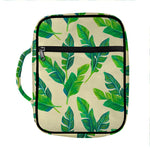 Tropical Banana Palm Leaf Pattern Print Front Pocket Bible Bag