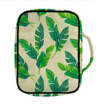 Tropical Banana Palm Leaf Pattern Print Front Pocket Bible Bag