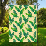 Tropical Banana Palm Leaf Pattern Print Garden Flag