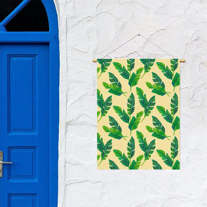 Tropical Banana Palm Leaf Pattern Print Garden Flag