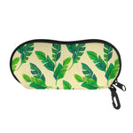 Tropical Banana Palm Leaf Pattern Print Glasses Case