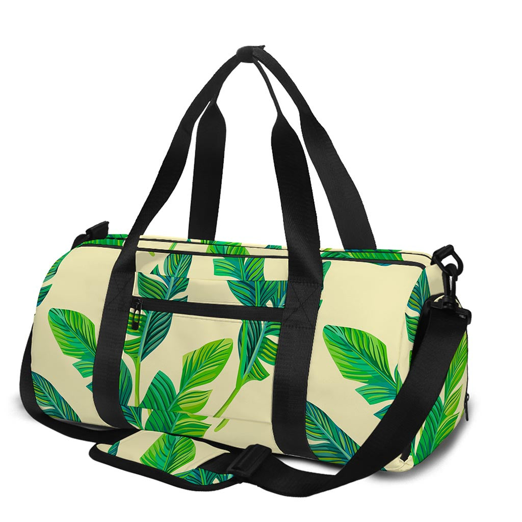 Tropical Banana Palm Leaf Pattern Print Gym Bag
