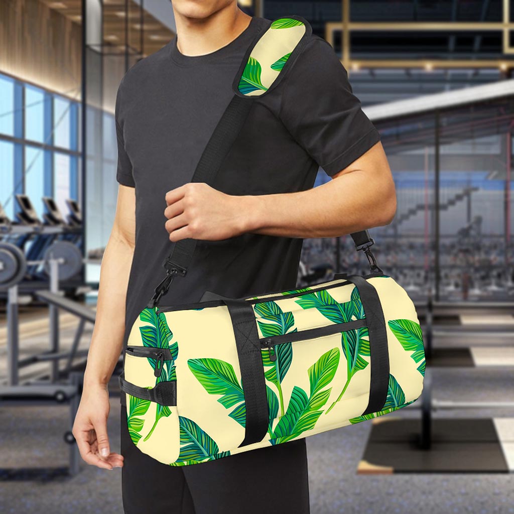 Tropical Banana Palm Leaf Pattern Print Gym Bag