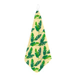 Tropical Banana Palm Leaf Pattern Print Hand Towel