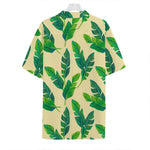 Tropical Banana Palm Leaf Pattern Print Hawaiian Shirt