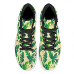 Tropical Banana Palm Leaf Pattern Print High Top Leather Sneakers