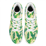 Tropical Banana Palm Leaf Pattern Print High Top Leather Sneakers