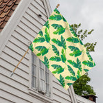 Tropical Banana Palm Leaf Pattern Print House Flag