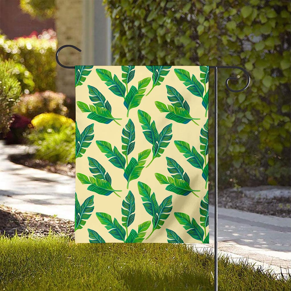 Tropical Banana Palm Leaf Pattern Print House Flag