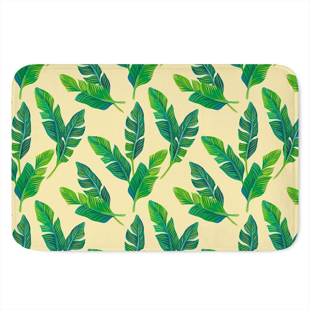 Tropical Banana Palm Leaf Pattern Print Indoor Door Mat