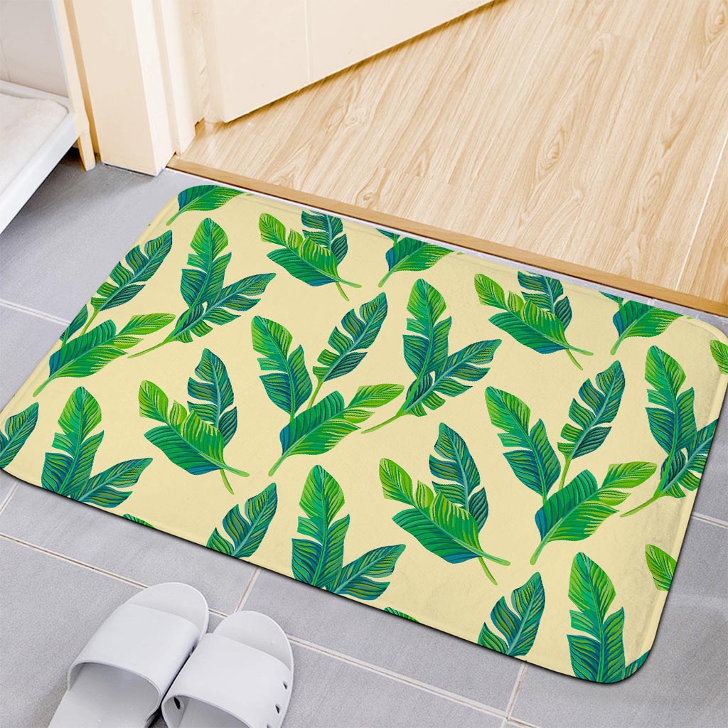 Tropical Banana Palm Leaf Pattern Print Indoor Door Mat
