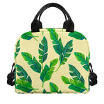 Tropical Banana Palm Leaf Pattern Print Insulated Lunch Bag